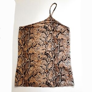 Reformation - Asymetric One-Shoulder Snakeskin Print Tank Top - Size M